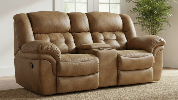 FRONTIER ALMOND CONSOLE RECLINING LOVESEAT